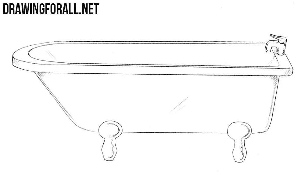 how to draw a bath