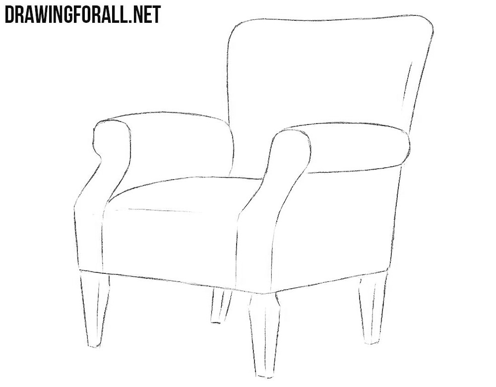 how to draw an armchair