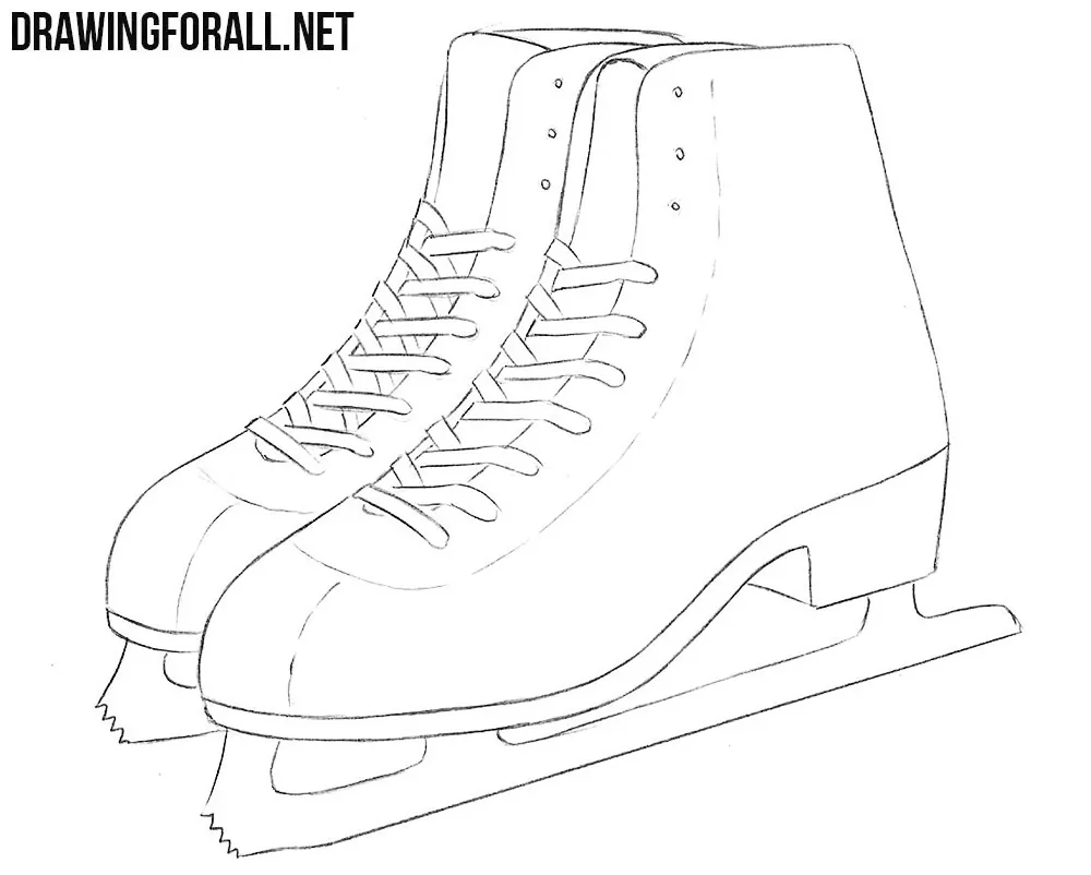  ice skates drawing