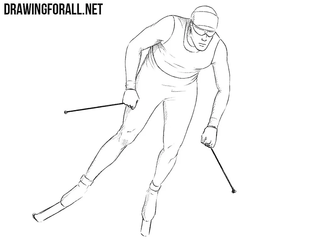 How to draw a skier