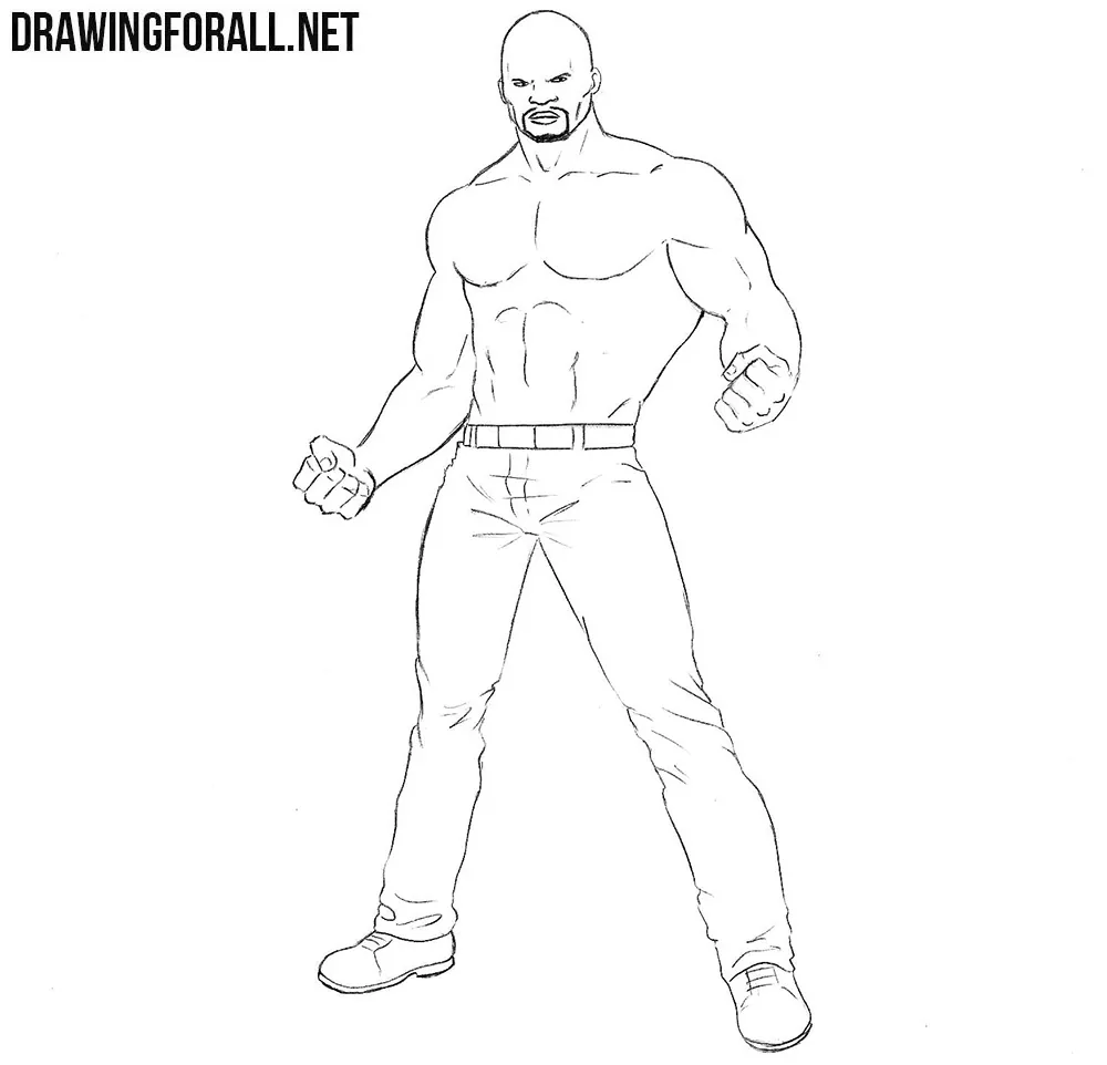how to draw Luke Cage