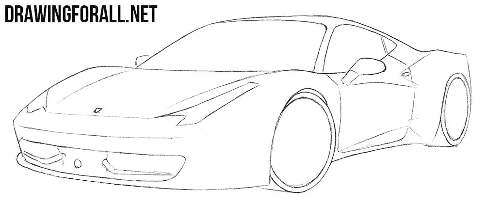 how to draw a Ferrari 458