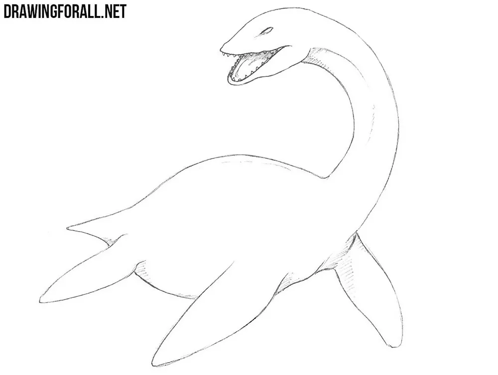 how to draw a loch ness monster
