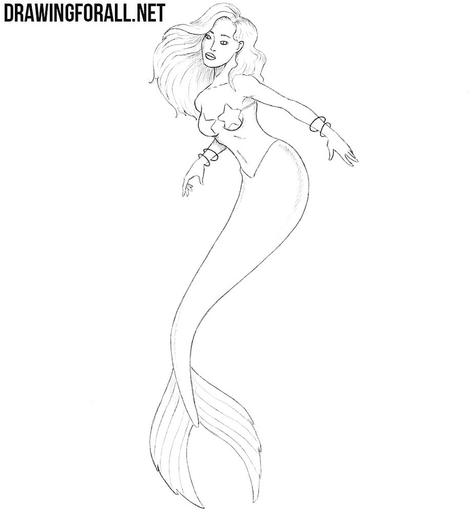 how to draw a mermaid