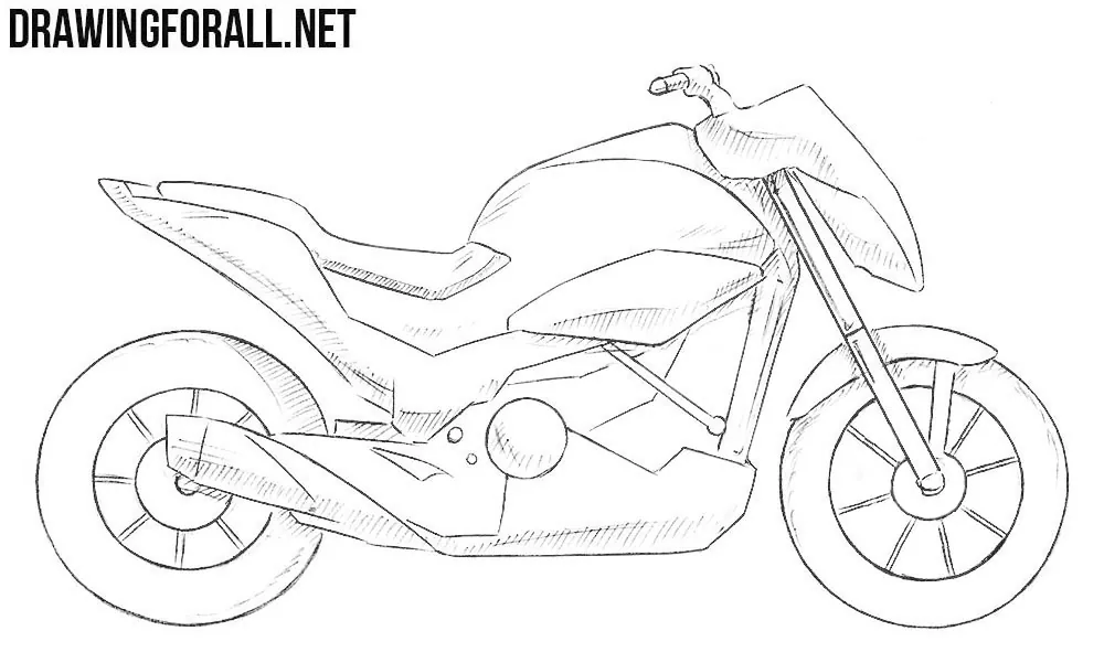 how to draw a motorcycle