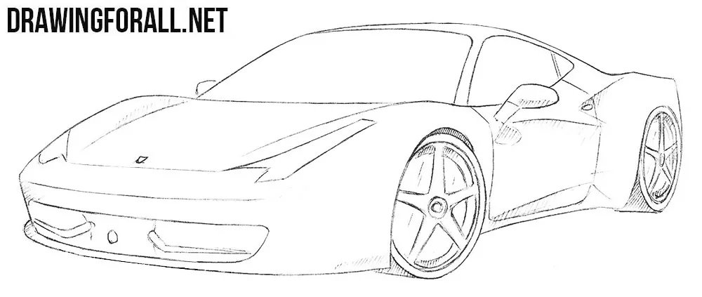 how to draw a Ferrari 458 Italia