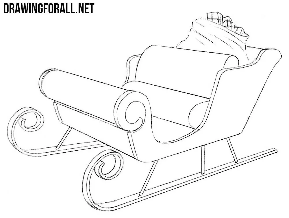 How to Draw Santa's Sleigh