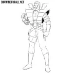 How to Draw Cable from Marvel