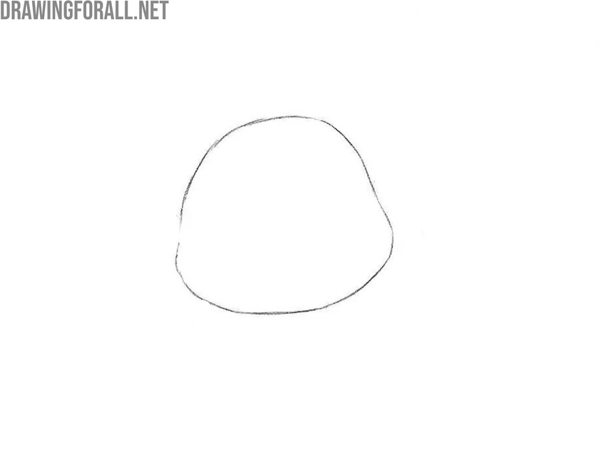 Sketch the oversized chibi head