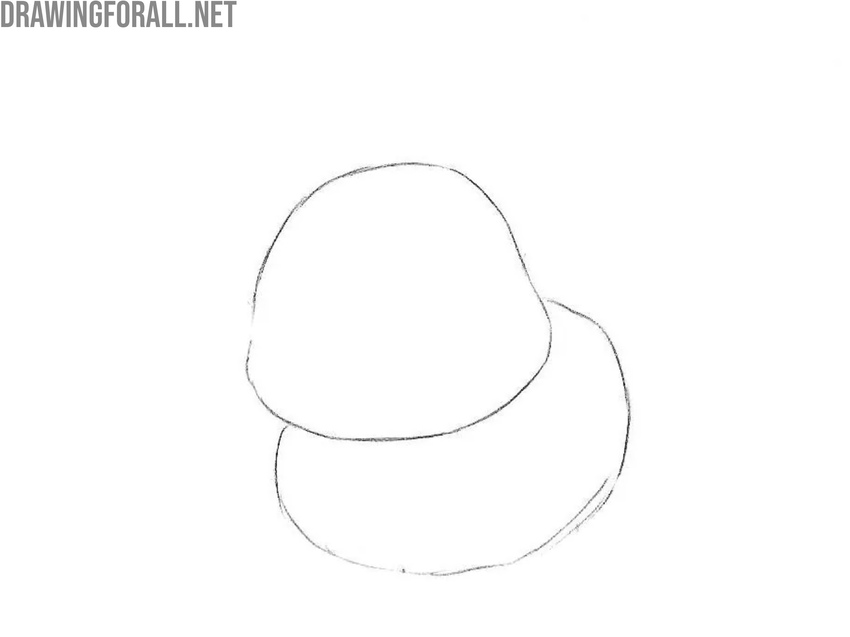 Draw the small torso of the chibi cat