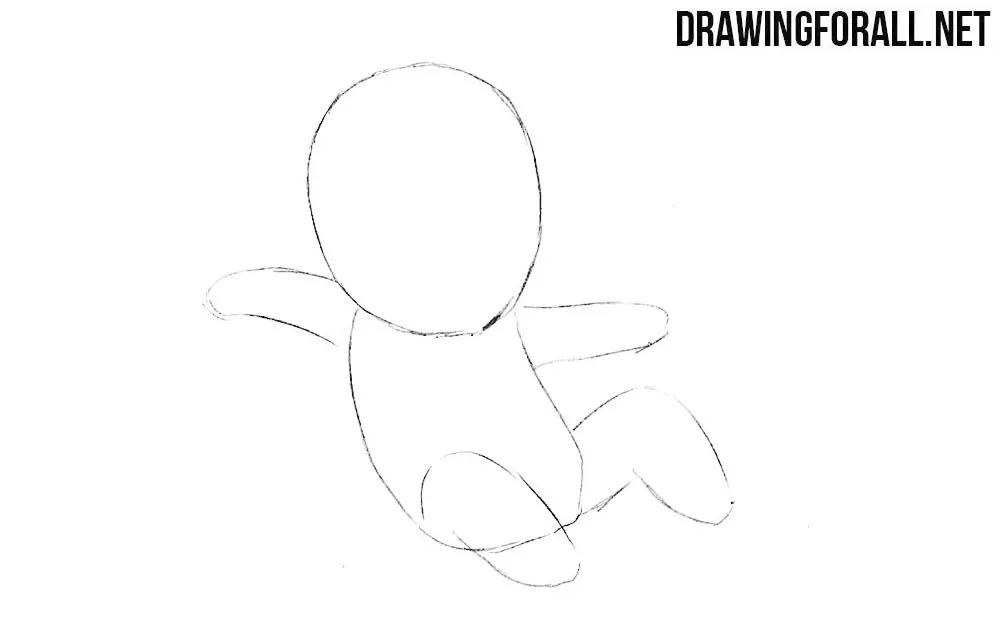Sketch the chibi arms and legs