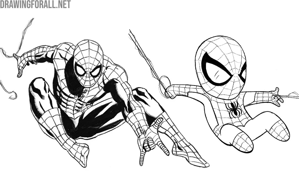 chibi spider man simplification example