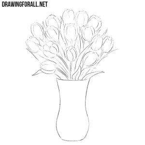 flowers in a vase drawing | Drawingforall.net
