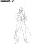How to Draw Blade from Marvel