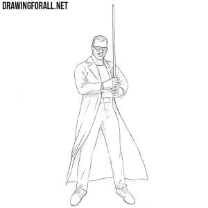 how to draw Blade from Marvel
