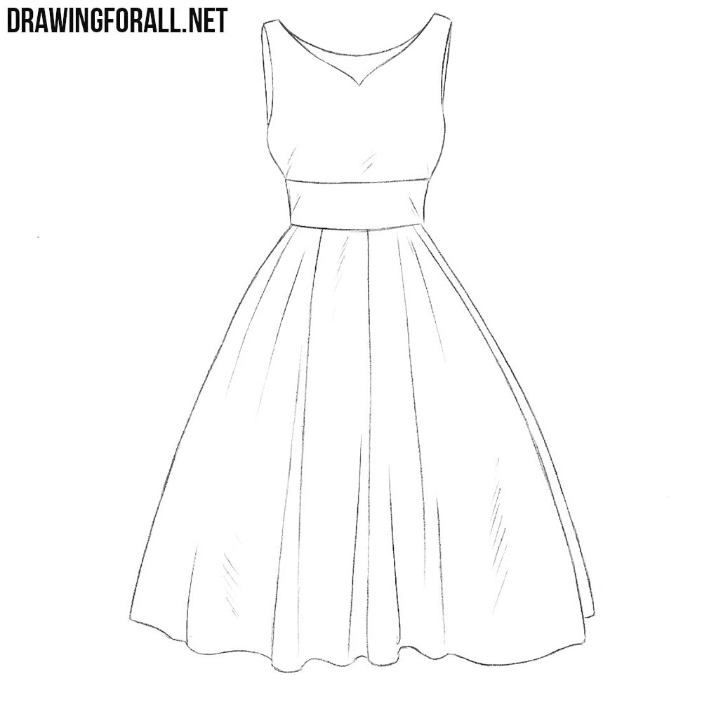 Dress Drawing  How To Draw A Dress Step By Step