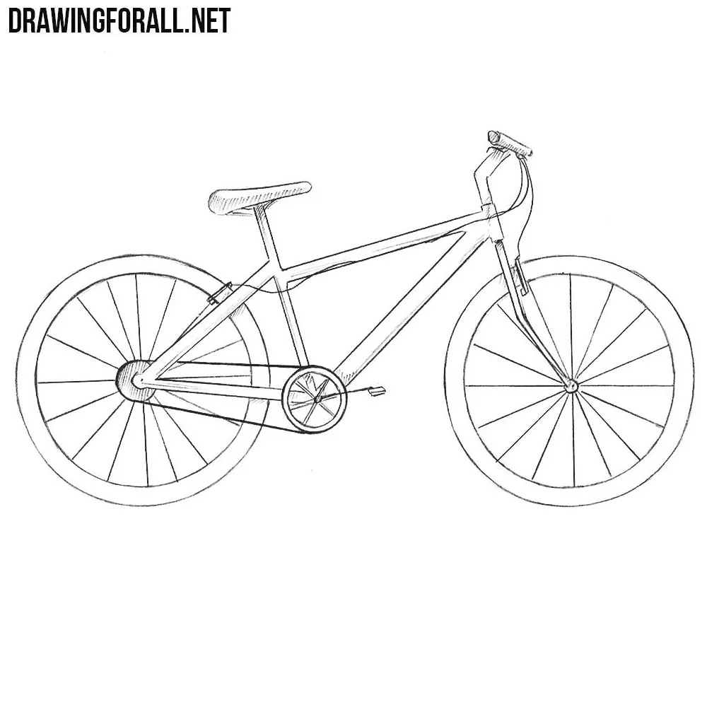 How to Draw a Bicycle Drawing Easy Sketch  Cycling Bike Art Step by Step  Outline  YouTube