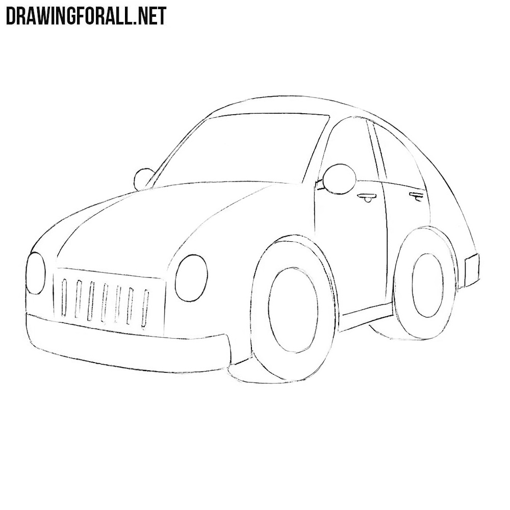 How To Draw A Cartoon Car  Drawing PNG Image  Transparent PNG Free  Download on SeekPNG