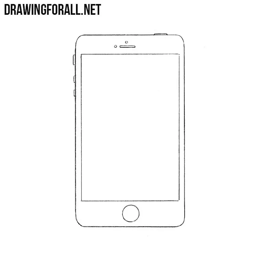 How to draw MOBILE PHONE easy | how to draw a phone - YouTube