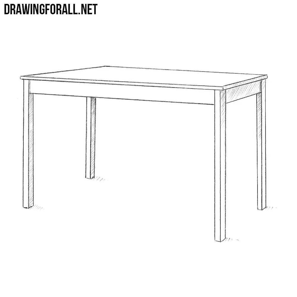 How To Draw A Table Step By Step Drawingforall Net