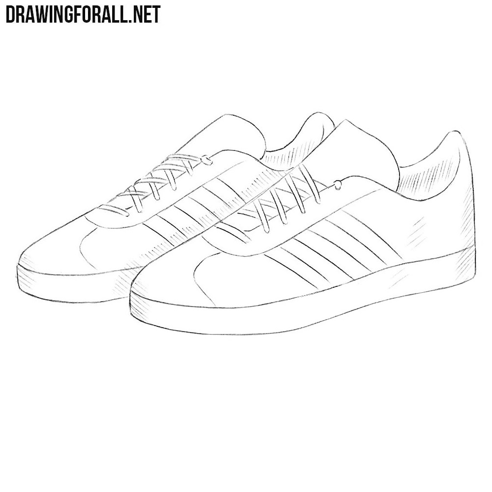 How To Draw Sneakers Drawingforall Net Step 1 — create a starting knot by holding step 4 — still holding onto the looped lace, use your spare hand to grab the other lace midway up take a piece of cardboard and draw a bird's eye view of a pair of shoes, you could even encourage. how to draw sneakers drawingforall net