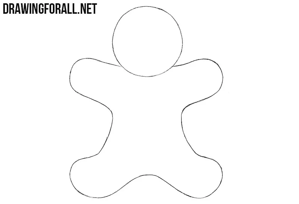 How To Draw Gingerbread Man Line Art - Clip Art Library