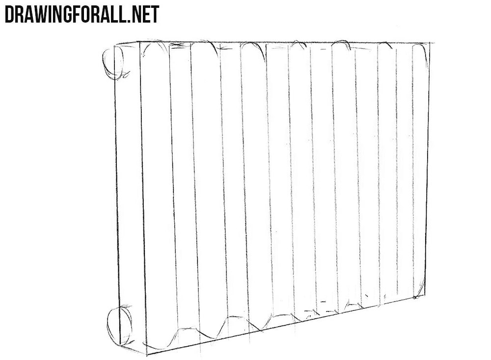 How to draw a Heating Radiator step by step