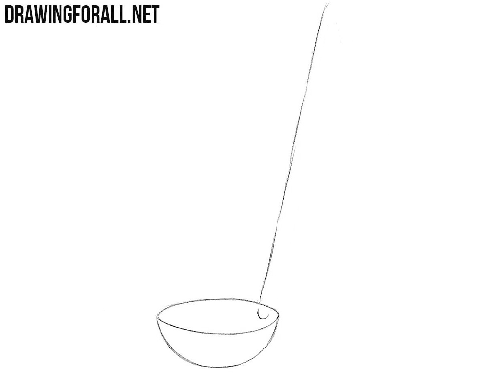 How to draw a ladle step by step