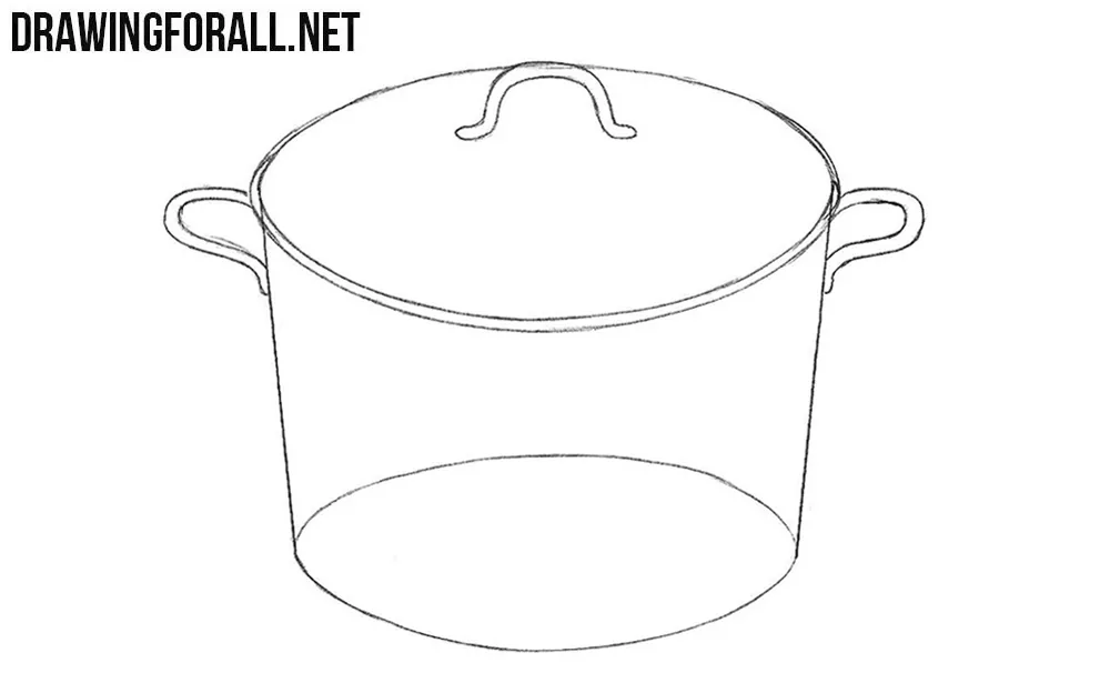 2 How to draw a saucepan step by step