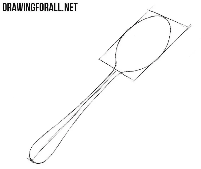 How to draw a spoon step by step