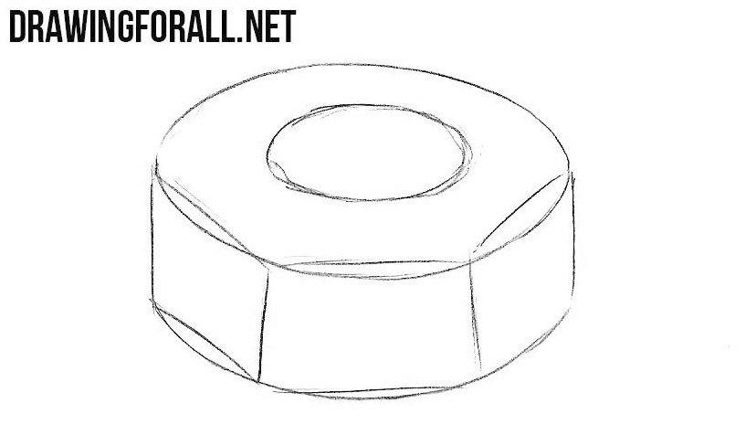 Learn to draw a nut step by step