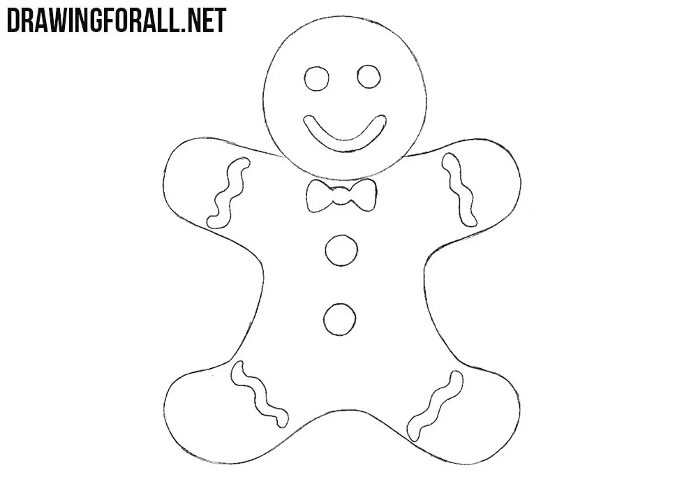 gingerbread man drawing tutorial