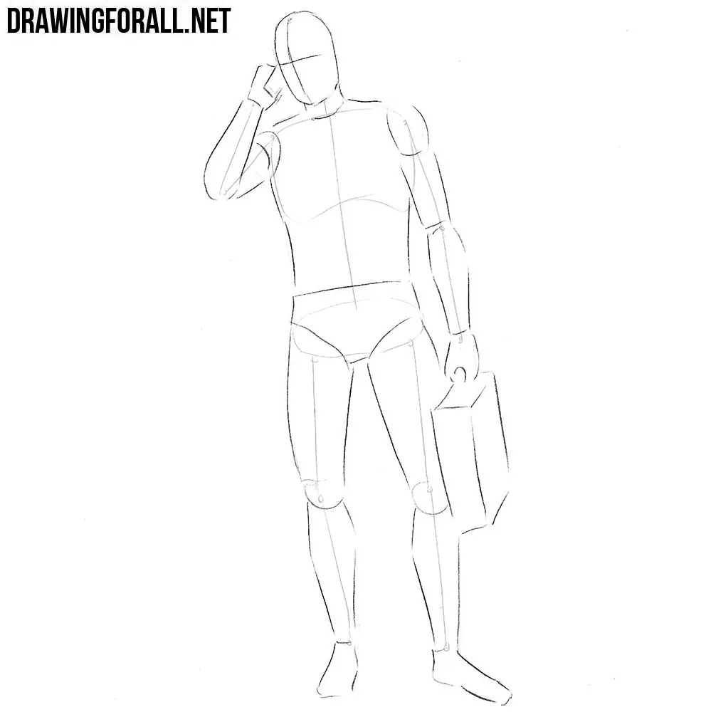 how to draw a businessman easy
