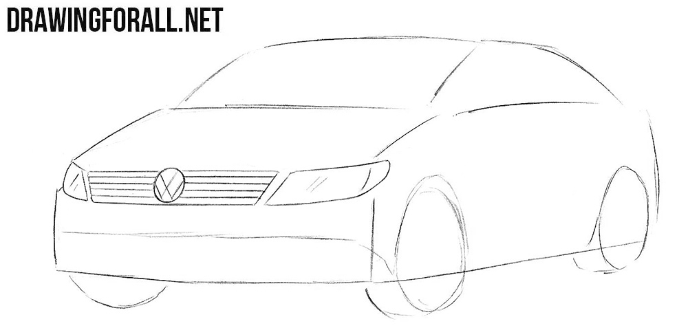 How to draw a Volkswagen Passat CC