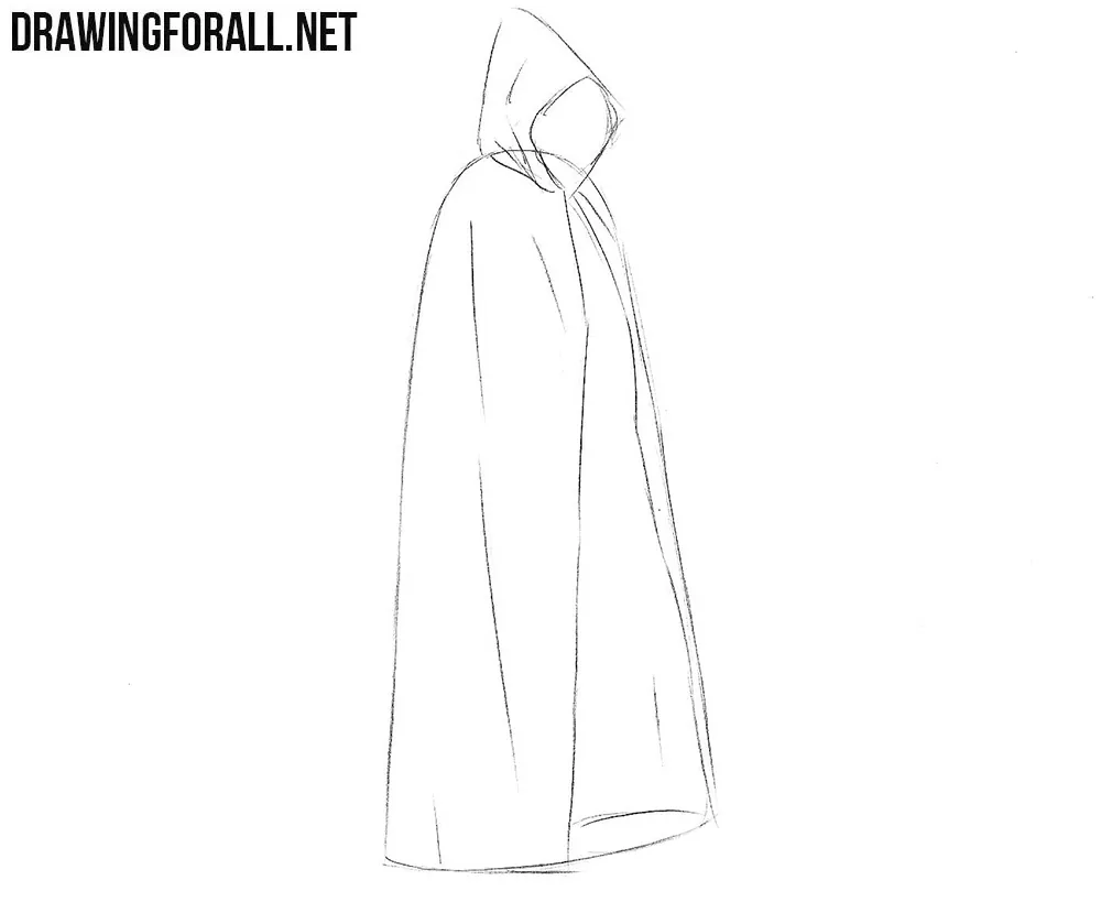 How to draw a cloak step by step