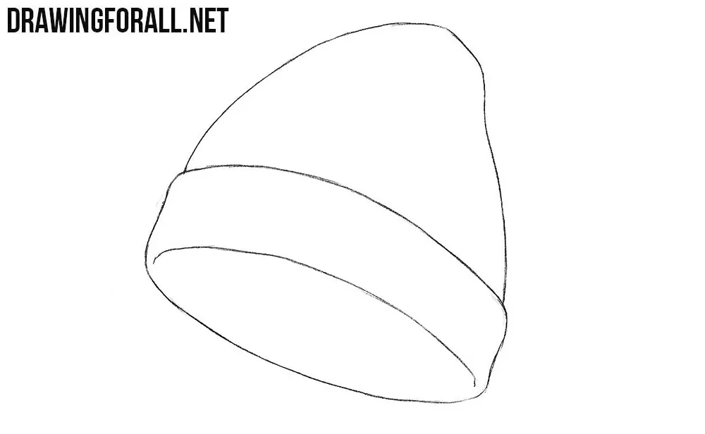 How to draw a knit hat step by step
