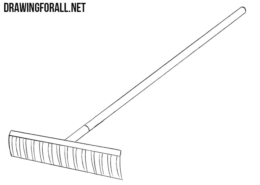  How to draw a rake step by step