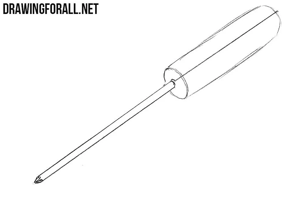 How to draw a screwdriver easy