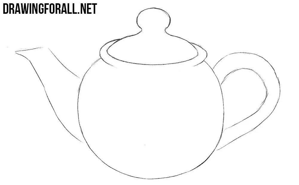 How to draw a teapot step by step