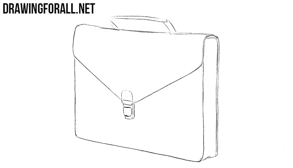 How to sketch a briefcase step by step
