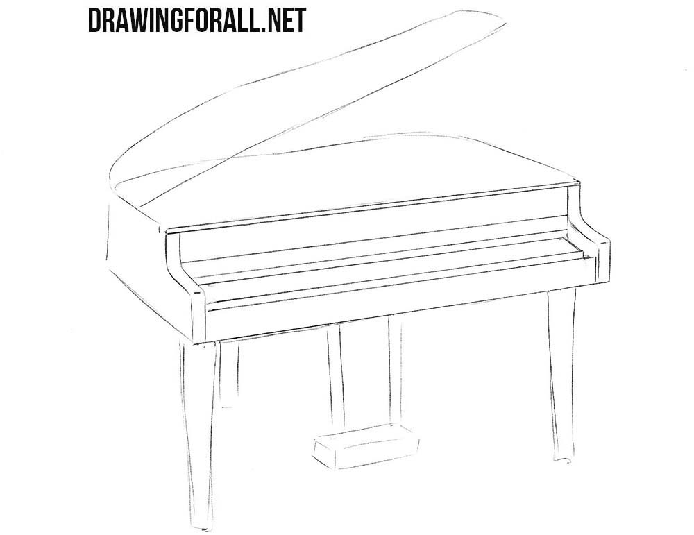 How to sketch a piano step by step
