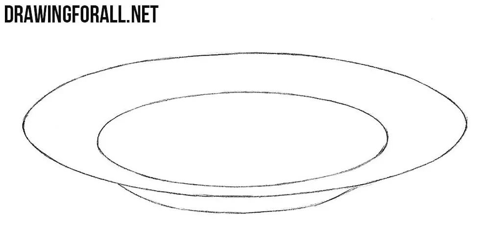 how to draw a plate step by step