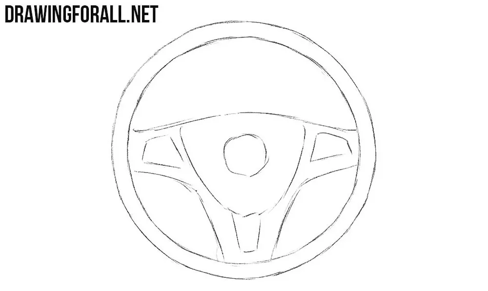 how to draw a steering wheel