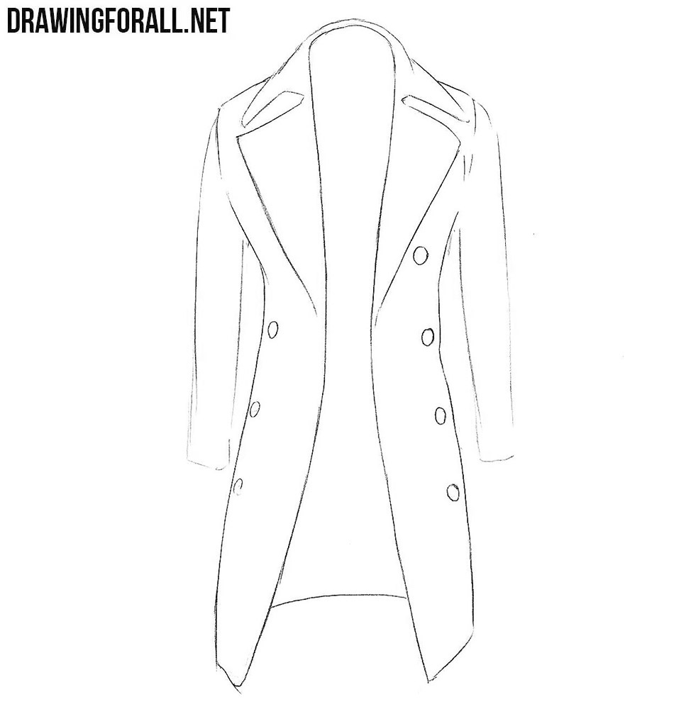 how to sketch a coat step by step