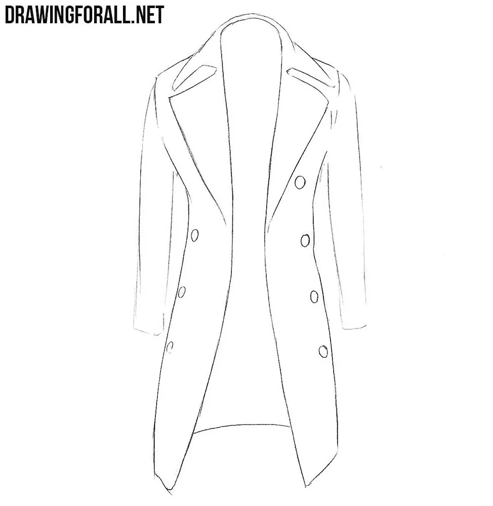 how to sketch a coat step by step