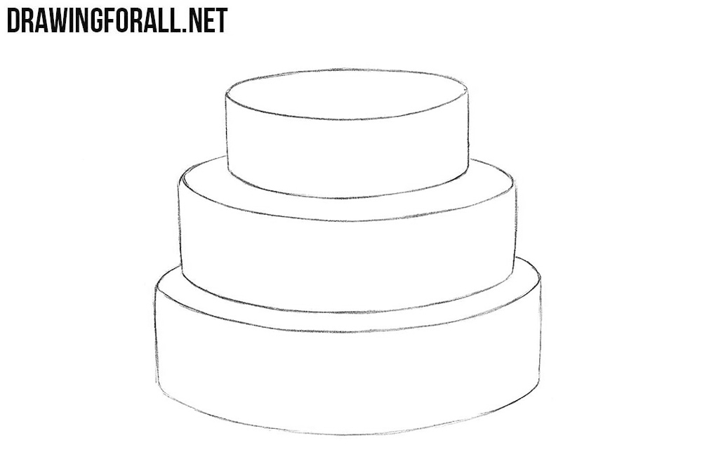 learn how to draw a cake step by step