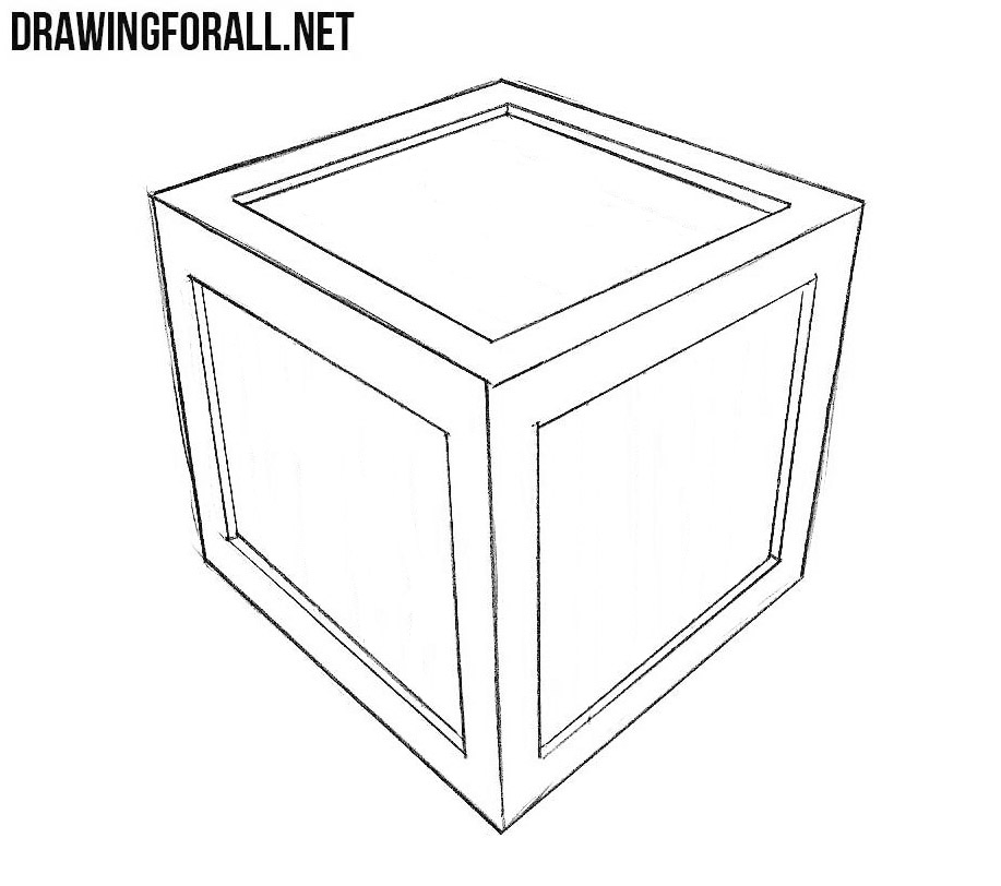 learn to draw a box step by step