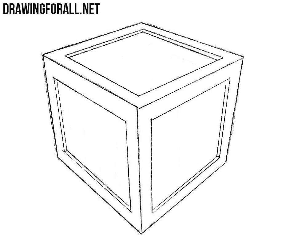 learn to draw a box step by step