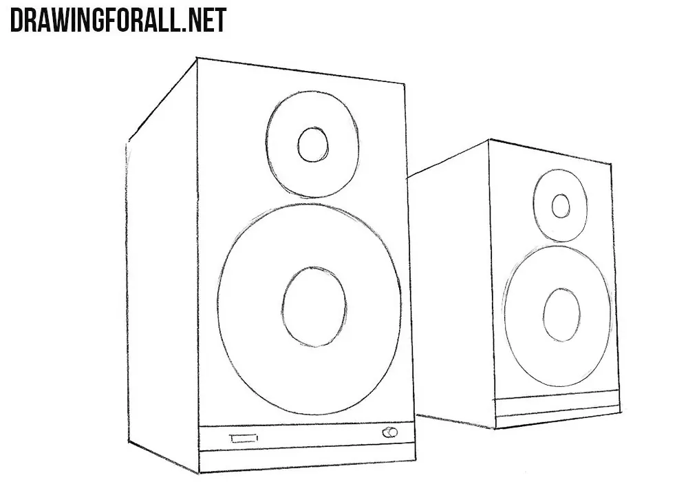 Computer speakers on a white background  CanStock