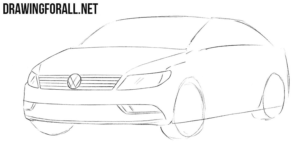 How to draw a Volkswagen Passat